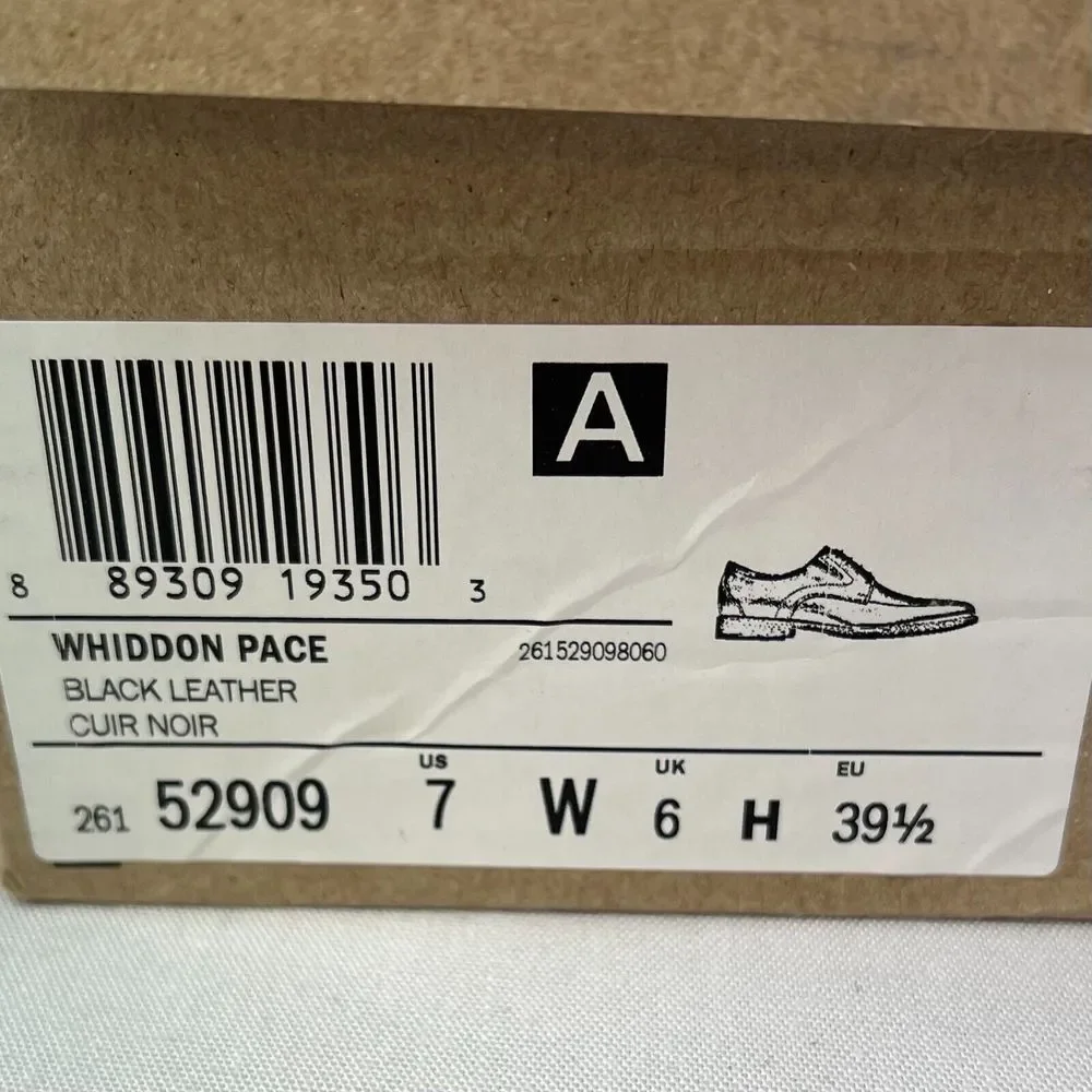 Clarks Mens Whiddon‎ Pace Dress Shoes Black Leather Oxford Lace-Up Sz 7W NEW